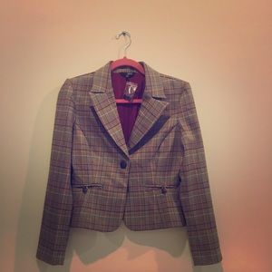 Plaid zinc blazer size M